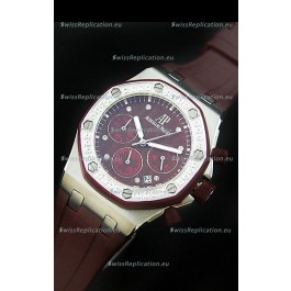 Audemars Piguet Royal Oak Offshore Lady Alinghi Swiss Watch in Maroon Dial