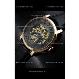 Cartier Ronde de Japanese Replica Watch in Skelton Gold Dial