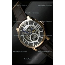 Cartier Ronde de Japanese Replica Watch in Skelton Grey Dial