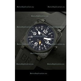 Bell and Ross BR01-93 GMT Japanese Replica Watch in PVD Case