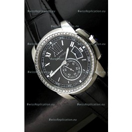 Cartier Calibre de Japanese Replica Watch in Black Dial