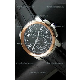 Cartier Calibre de Japanese Replica Watch in Black Dial