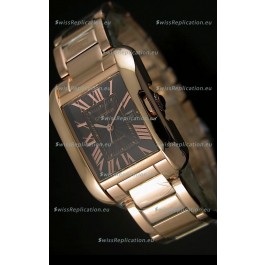 Cartier Tank Anglaise Mid Sized Swiss Watch Pink Gold - 1:1 Mirror Replica Watch