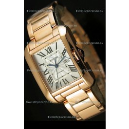Cartier Tank Anglaise Mid Sized Swiss Watch Pink Gold - 1:1 Mirror Replica Watch