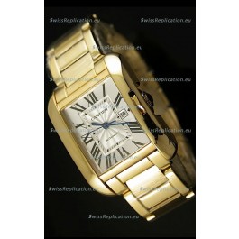 Cartier Tank Anglaise Mid Sized Swiss Watch Yellow Gold - 1:1 Mirror Replica Watch