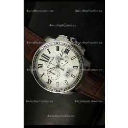 Calibre De Cartier Chronograph Japanese Replica Watch in Steel