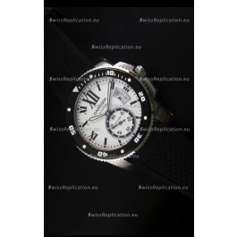 Calibre De Cartier Watch 42MM White Dial Steel Case - 1:1 Mirror Replica Watch