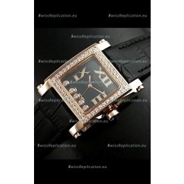 Chopard Happy Sport Swiss Replica Watch in Black Strap