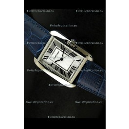 Cartier Tank Ladies Replica Watch in Steel Case/Purple Strap