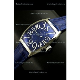 Franck Muller Crazy Hours Japanese Replica Watch in Blue Dial