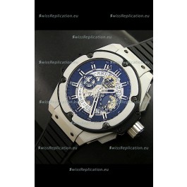 Hublot Big Bang King Power Skeleton Swiss Watch in Brushed Steel
