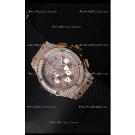 Hublot Big Bang Rose Gold Watch Quartz Movement in Black Strap