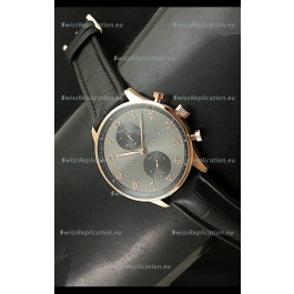 IWC Portuguese Chronograph Swiss Watch in Pink Gold Casing