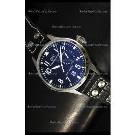 IWC Big Pilot Swiss Replica Steel Watch in Black Dial - Updated Case Version