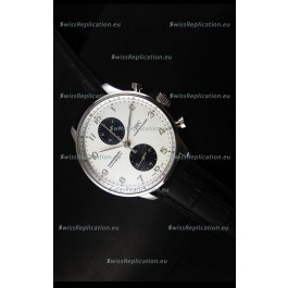 IWC Portuguese Chronograph Swiss Replica Watch in Steel Case - 1:1 Mirror Replica Edition