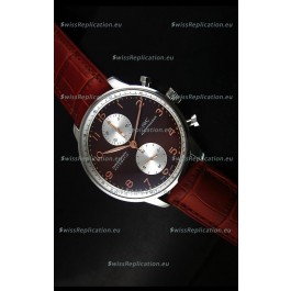 IWC Portuguese Chronograph Swiss Replica Watch in Steel Case - 1:1 Mirror Replica Edition