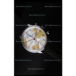 IWC Portuguese Chronograph Swiss Replica Watch in Map Printed Dial - 1:1 Mirror Replica Edition