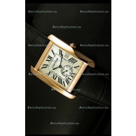 Cartier Tank Anglaise Japanese Replica Watch 34MM - White Dial Pink Gold 