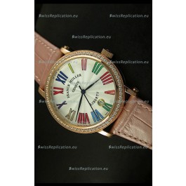 Franck Muller Master of Complications Liberty Japanese Watch in Pink Strap