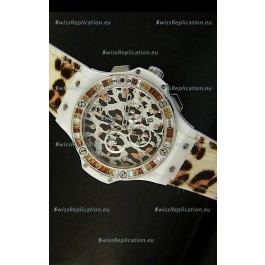 Hublot Big Bang White Zebra Bang Edition in White PVD Case 34MM Watch