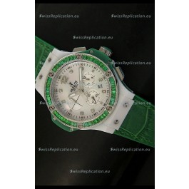 Hublot Big Bang 34MM Ladies Tutti Frutti Edition in Green Strap
