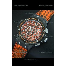 Hublot Big Bang 34MM Ladies Watch in Quartz Movement - Orange Dial/Strap