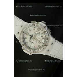 Hublot Big Bang 34MM Ladies Watch in Quartz Movement - White Dial/Strap