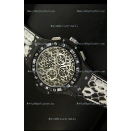 Hublot Big Bang White Zebra Bang Edition in Black PVD Case 34MM Watch