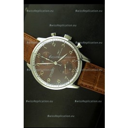 IWC Portuguese Chronograph Swiss Replica Watch in Steel Case - 1:1 Mirror Replica Edition