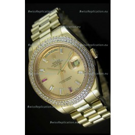 Rolex Day Date II 41MM Swiss Replica Watch - Gold Dial - 1:1 Mirror Replica Watch 