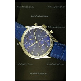 IWC Portuguese Chronograph Swiss Replica Watch in Steel Case - 1:1 Mirror Replica Edition
