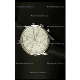 IWC Portuguese Chronograph Swiss Replica Watch in Steel Case - 1:1 Mirror Replica Edition