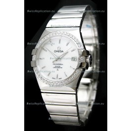 Omega Constellation Mens Swiss Automatic Watch in White Dial - 1:1 Mirror Replica 