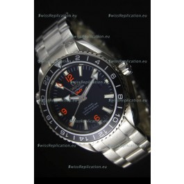 Omega Planet Ocean GMT Black Swiss Replica Watch - 1:1 Ultimate Mirror Edition