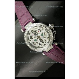Cartier Pasha Ladies Replica Watch in Skelton Diamond Dial