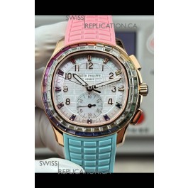 Patek Philippe Aquanaut 7968 Rose 2 Tone Strap Super Clone Watch 