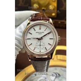 Patek Philippe Calatrava 6119G Rose Gold White Dial Super Clone Watch 