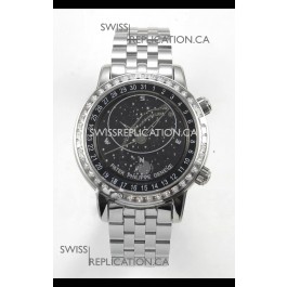 Patek Philippe Grand Complications 6102 Black Dial Steel Strap Super Clone Watch 