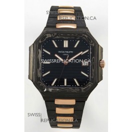 Patek Philippe Cubitus Two Tone Carbon Casing Super Clone Watch 