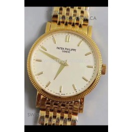 Patek Philippe Calatrava 5120 Yellow Gold White Dial Super Clone Watch 