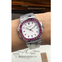 Patek Philippe Nautilus 5723 White Dial Green Rubies Super Clone Watch 