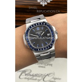 Patek Philippe Nautilus 5723 Black Dial Purple Rubies Super Clone Watch 