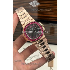 Patek Philippe Nautilus 5723 Rose Gold Red Rubies Super Clone Watch 