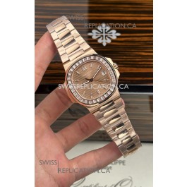 Patek Philippe Nautilus 5723 Rose Gold White Sapphires Super Clone Watch 