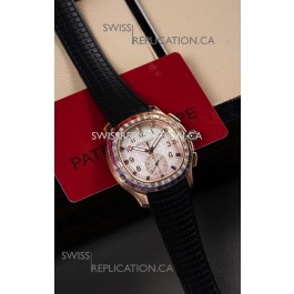 Patek Philippe Aquanaut 7968 Rose Gold Black Strap Super Clone Watch 