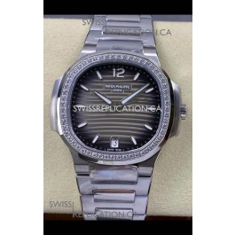 Patek Philippe Nautilus 7118 35MM Grey Dial Diamonds Super Clone Watch 