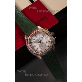 Patek Philippe Aquanaut 7968 Rose Gold Green Strap Super Clone Watch 