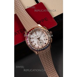 Patek Philippe Aquanaut 7968 Rose Gold Brown Strap Super Clone Watch 
