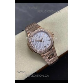Patek Philippe Nautilus 7118 35MM Rose Gold Steel Dial Super Clone Watch 