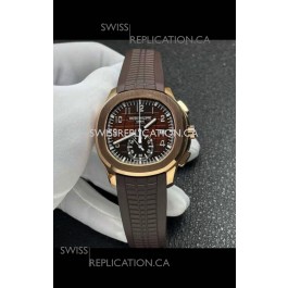 Patek Philippe Aquanaut 5968 Rose Gold Case Brown Dial Super Clone Watch 